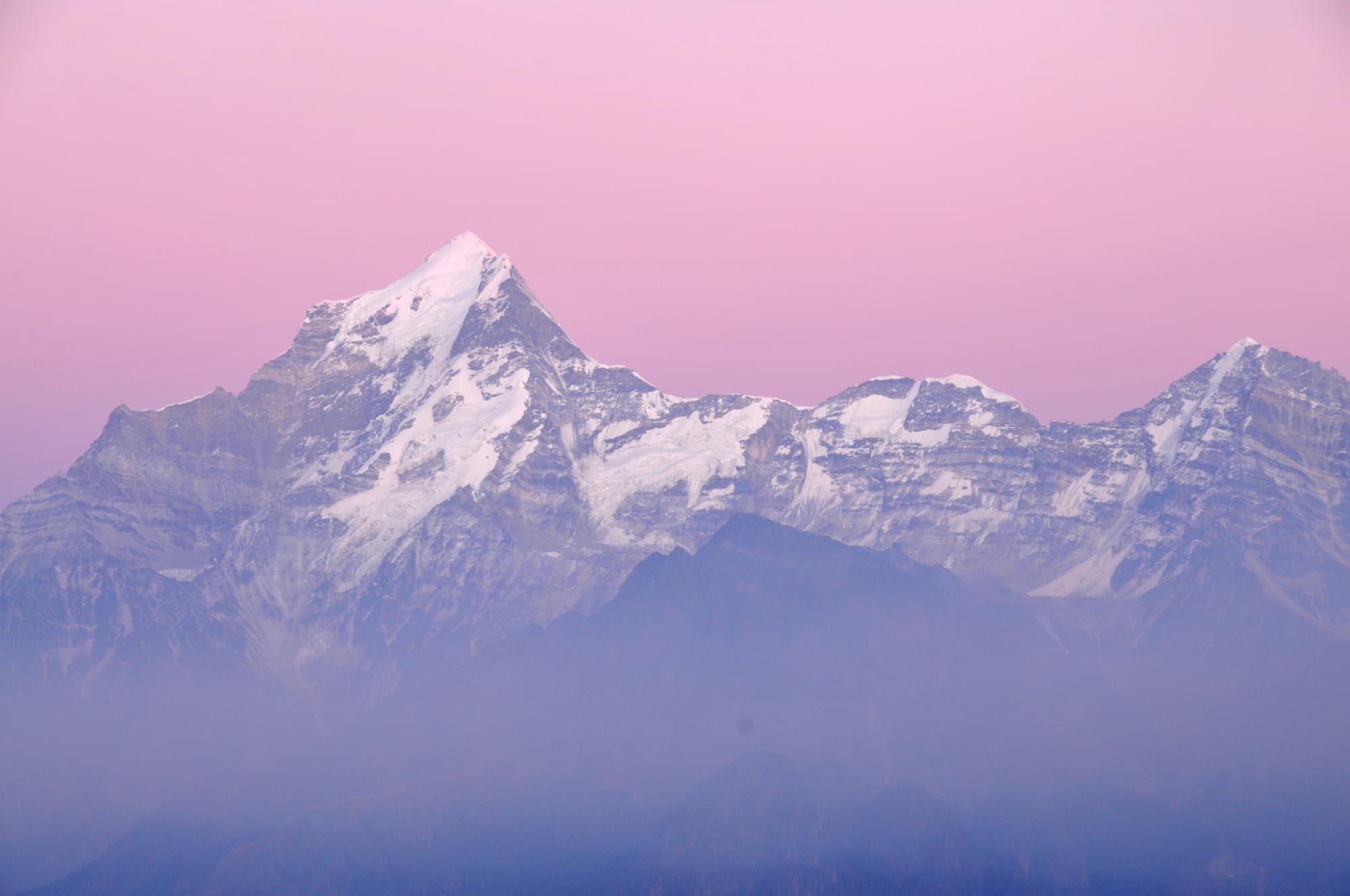 Dunagiri at dawn, seen from Kuari Pass